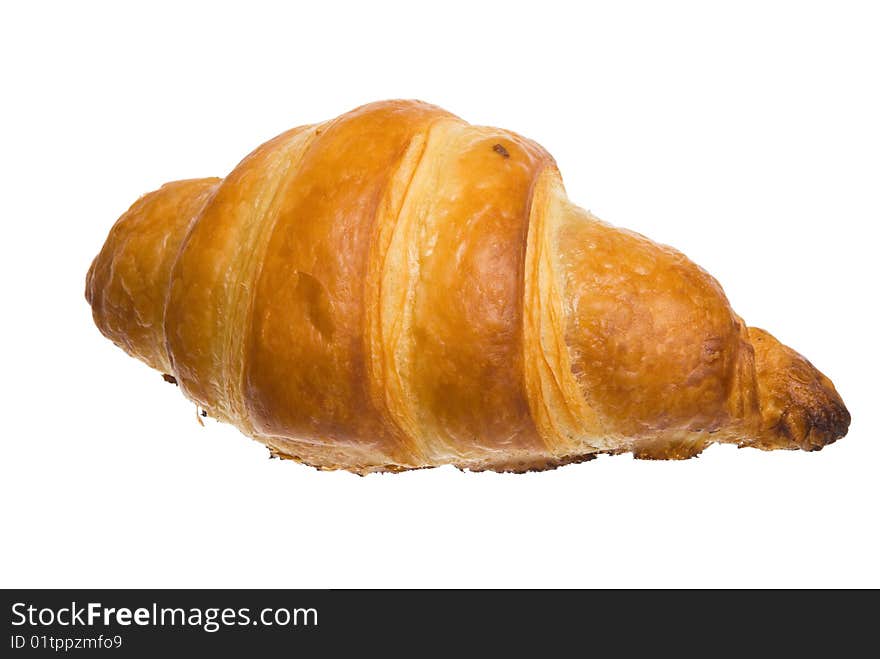 The croissant (close-up, on white background