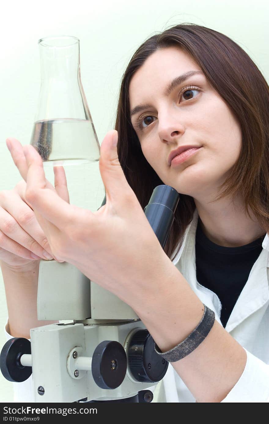 Scientist working at the laboratory. Scientist working at the laboratory