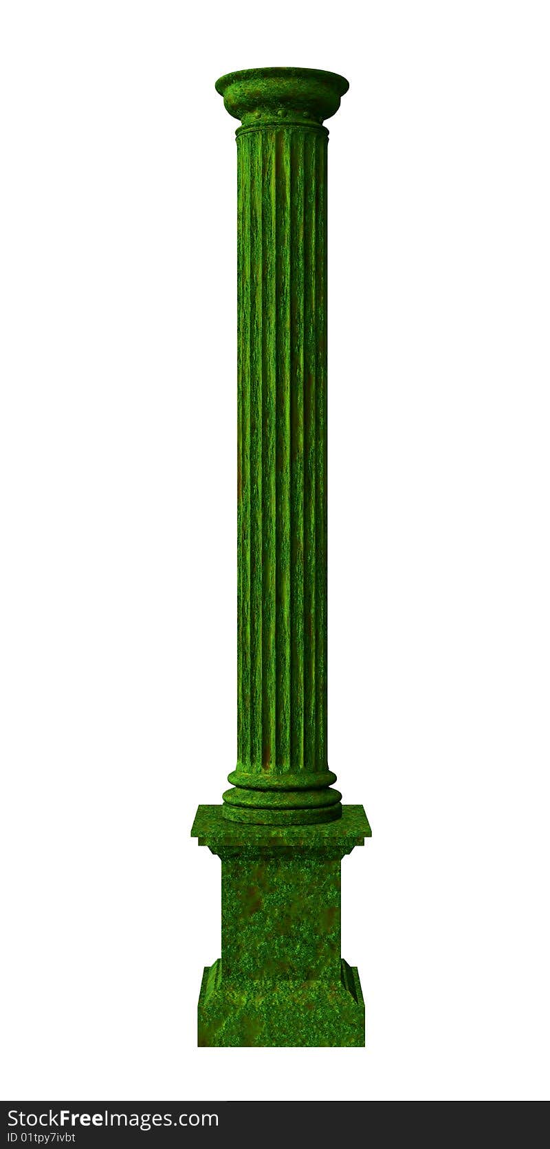 3d rendered illustration from a part of a green column. 3d rendered illustration from a part of a green column