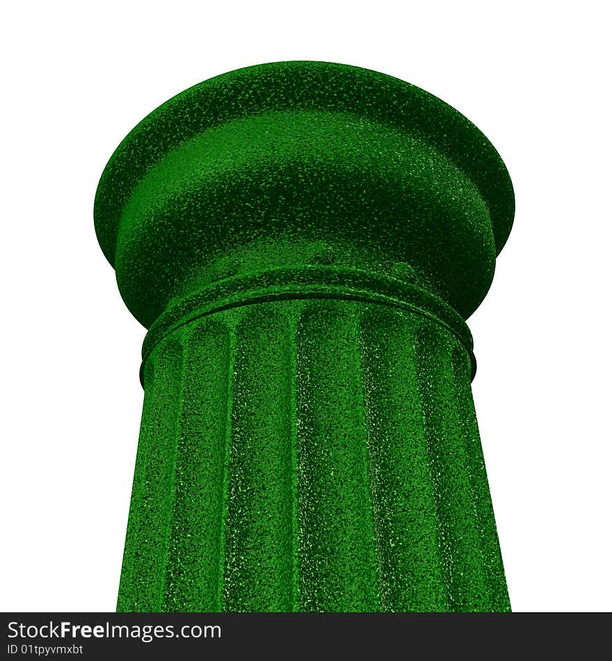 3d Illustration Of A Green Column