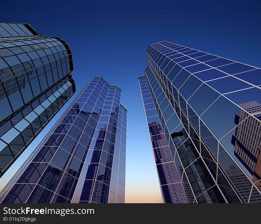 Modern building on a background sky