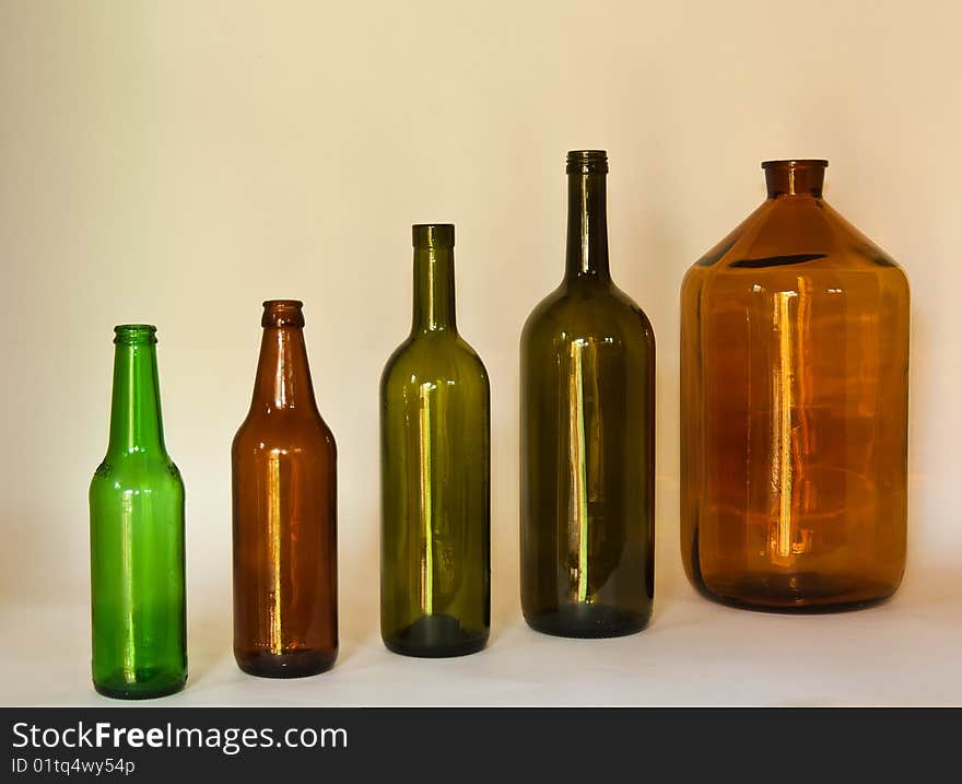 Row of glass bottles