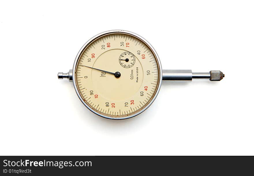 Vintage Soviet-made medical manometer isolated on white background. Vintage Soviet-made medical manometer isolated on white background