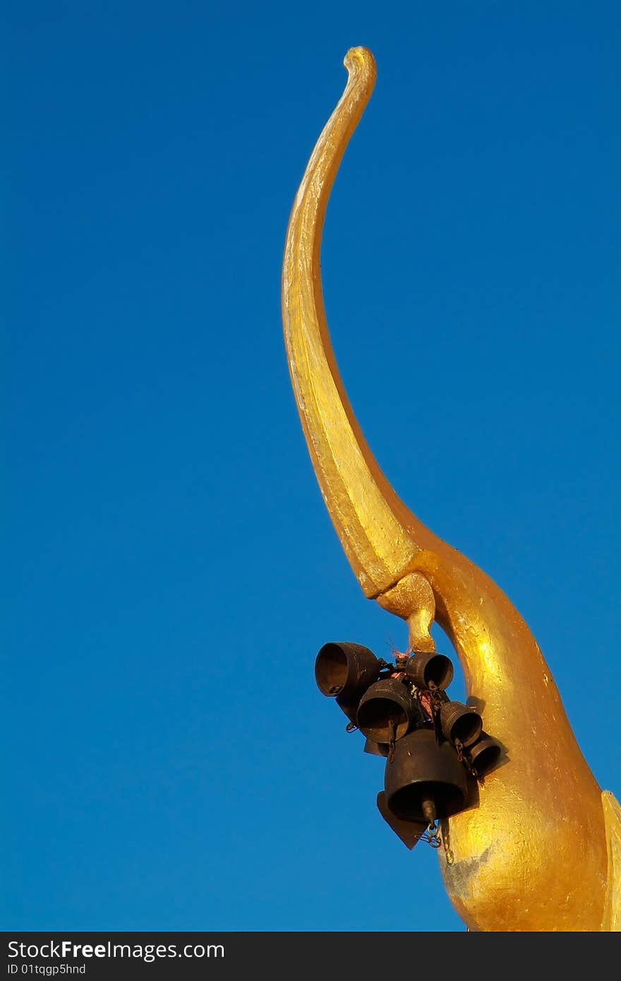 Detail of golden temple in Thailand