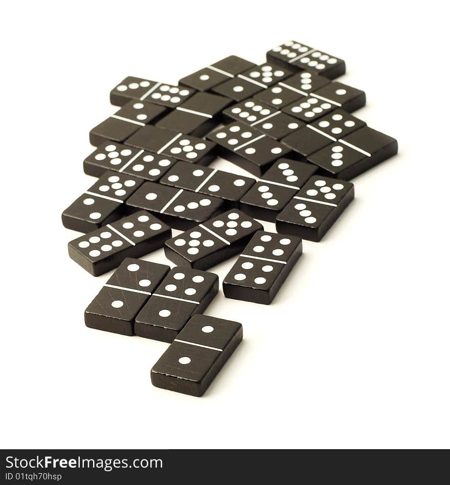 Domino pieces over white background. Domino pieces over white background