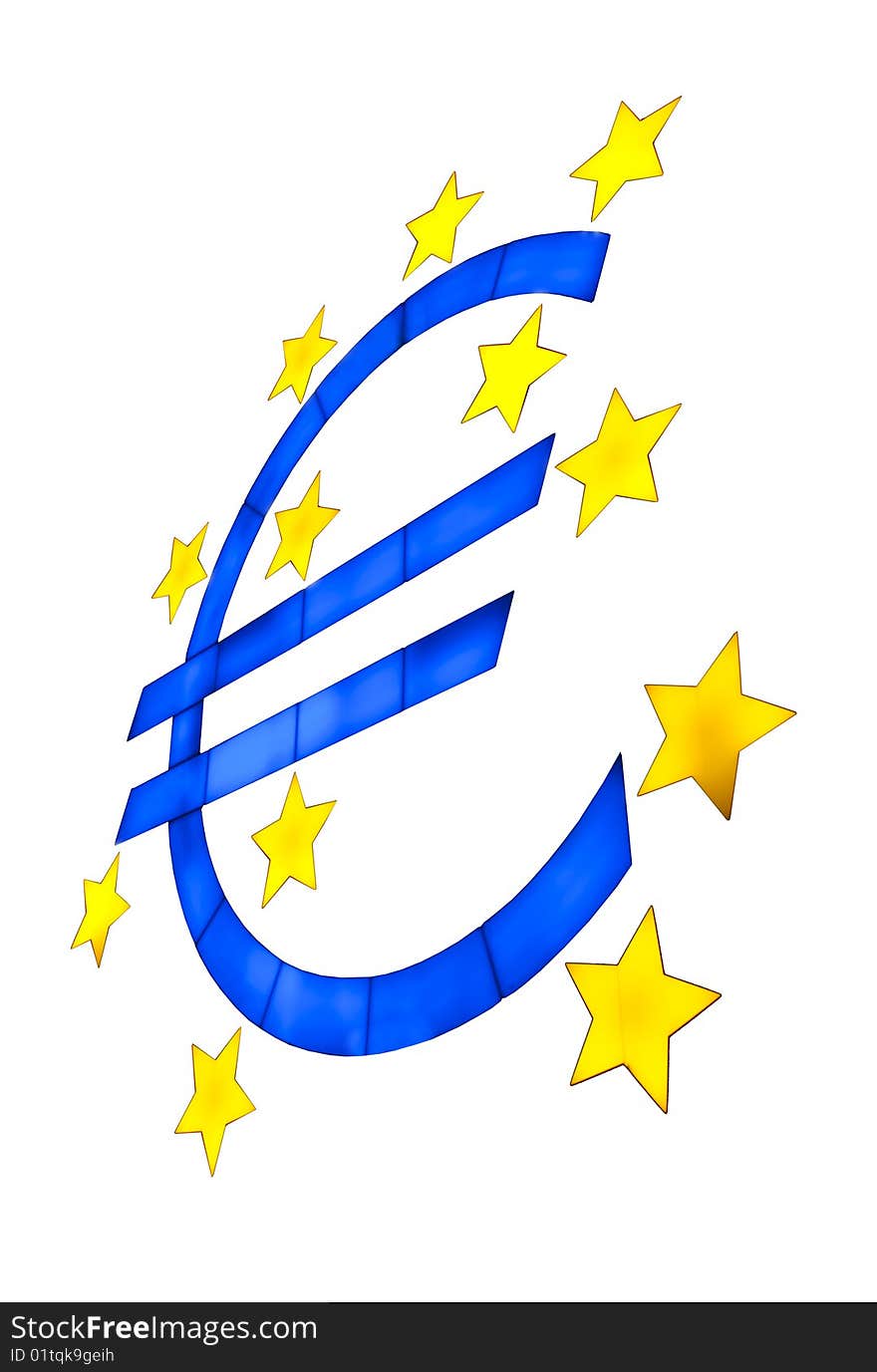 Euro sign isolated on white