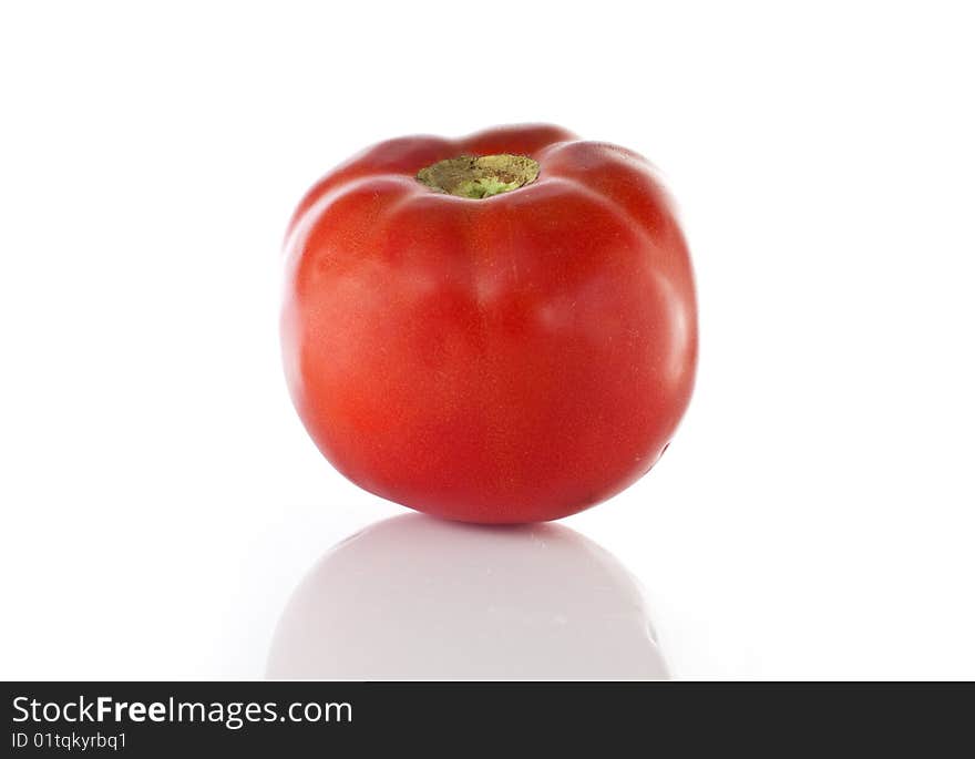 A fresh tomato on whitebackround