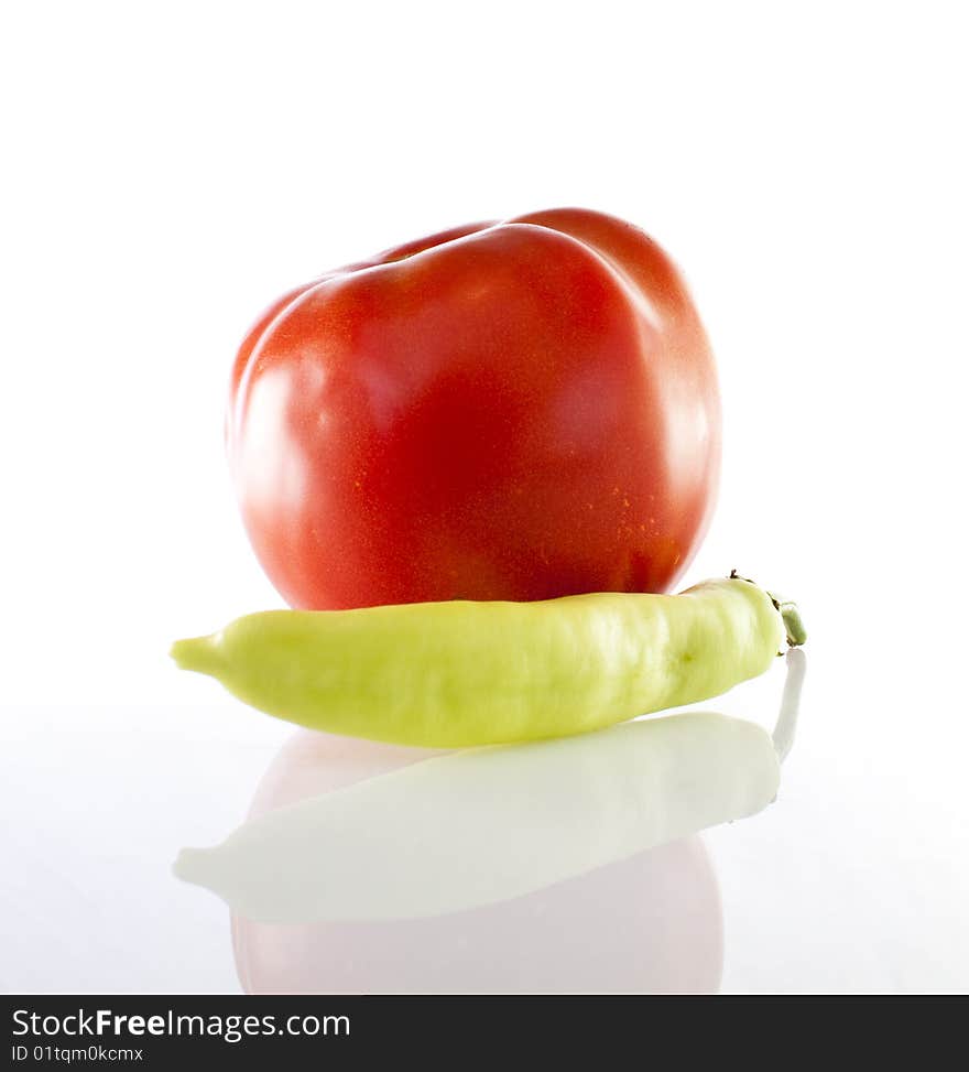 Isolated vegetables on white backround