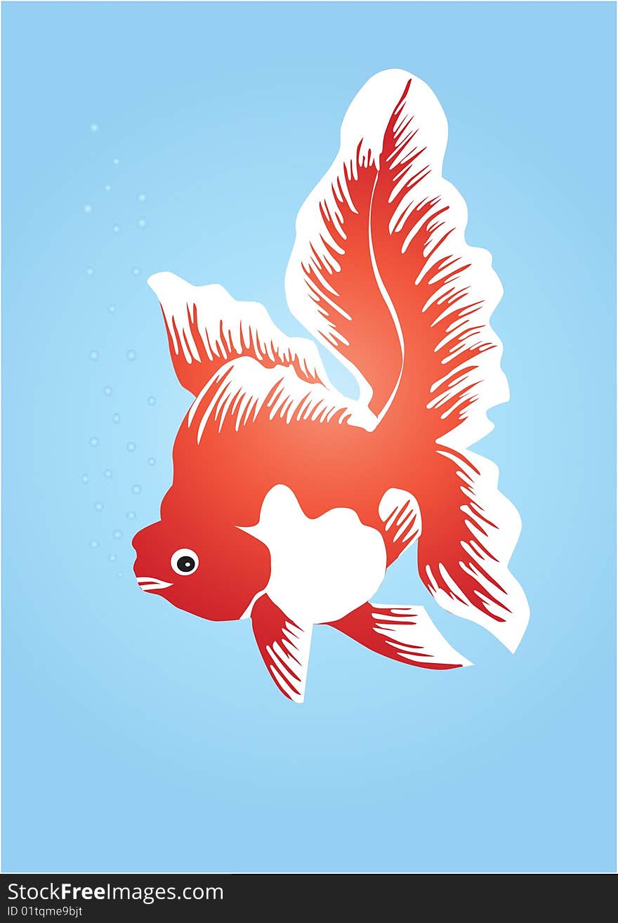 Carp fish in water illustration