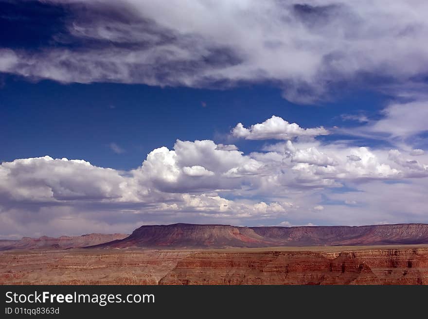 Plateau and rims of Grand Canyon. Arizona, USA.