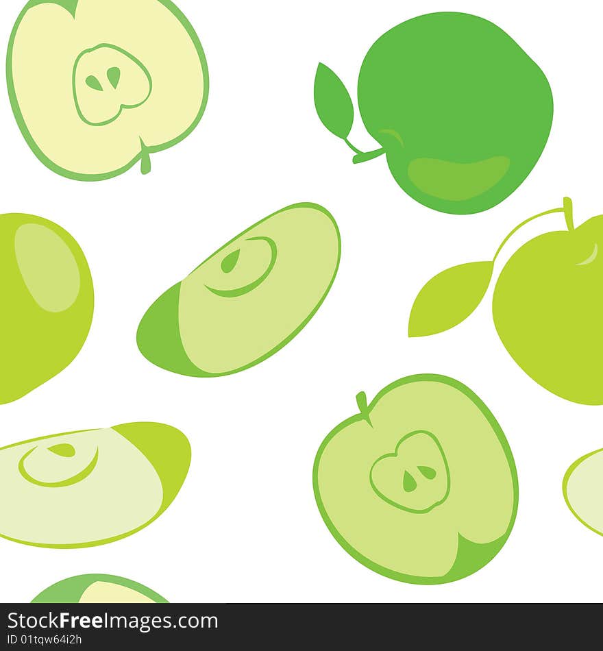 Background with green apple (seamless). Background with green apple (seamless)