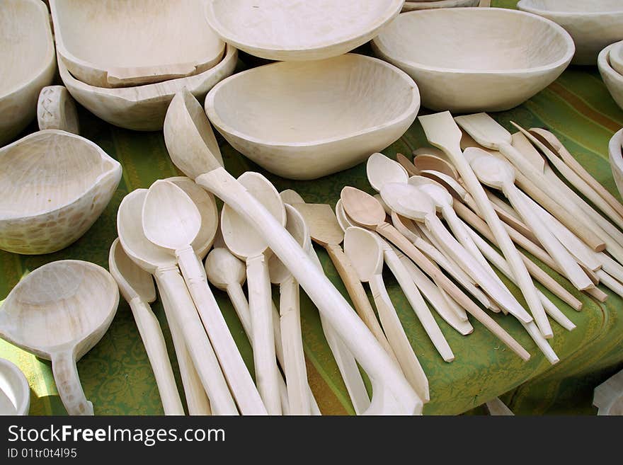 Hand-made traditional wooden spoons, on Romania. Hand-made traditional wooden spoons, on Romania.