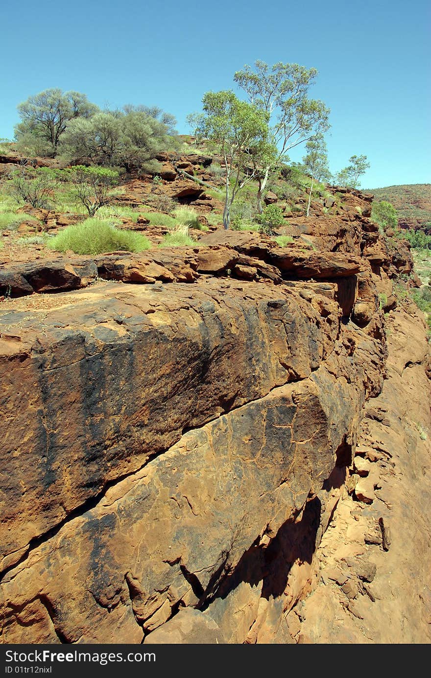 Big escarpment in the Palm Valley - Northern Territory, Australia. Big escarpment in the Palm Valley - Northern Territory, Australia.