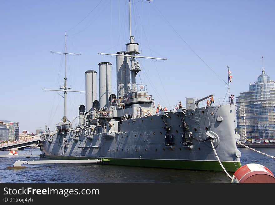 Legendary Cruiser Aurora. St. Petersburg.