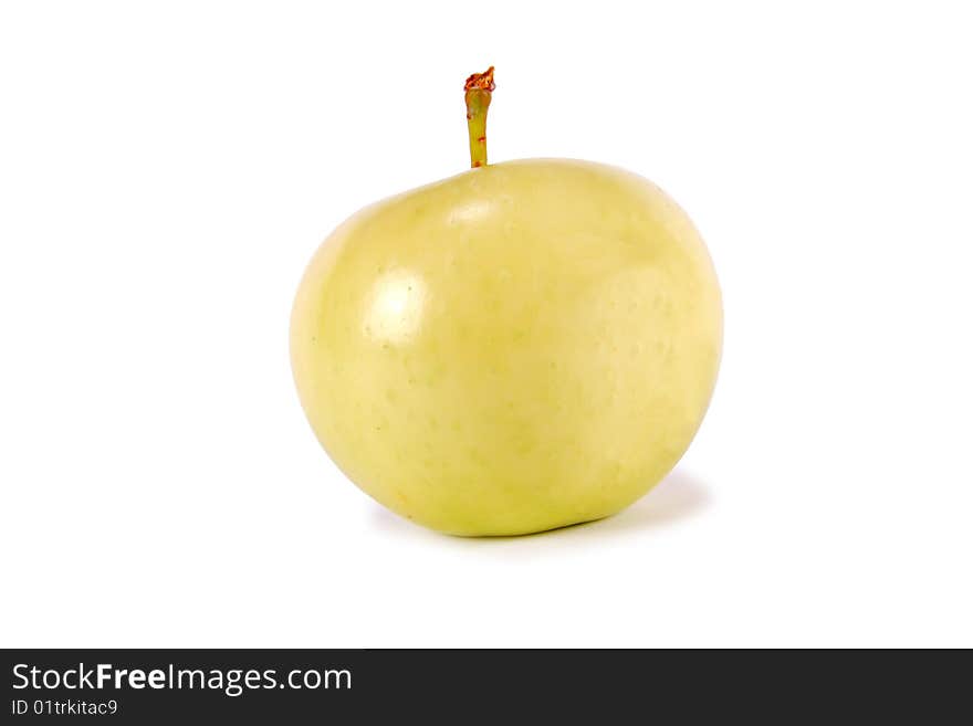 Green apple on a white background