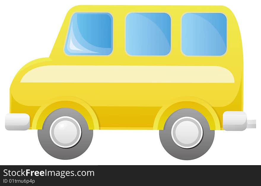 A yellow jeep isolate in a white background