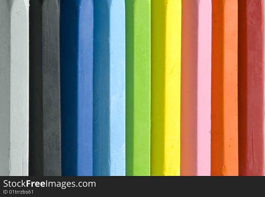 Abstract background of oil pastels, rainbow plus black and gray. Abstract background of oil pastels, rainbow plus black and gray.