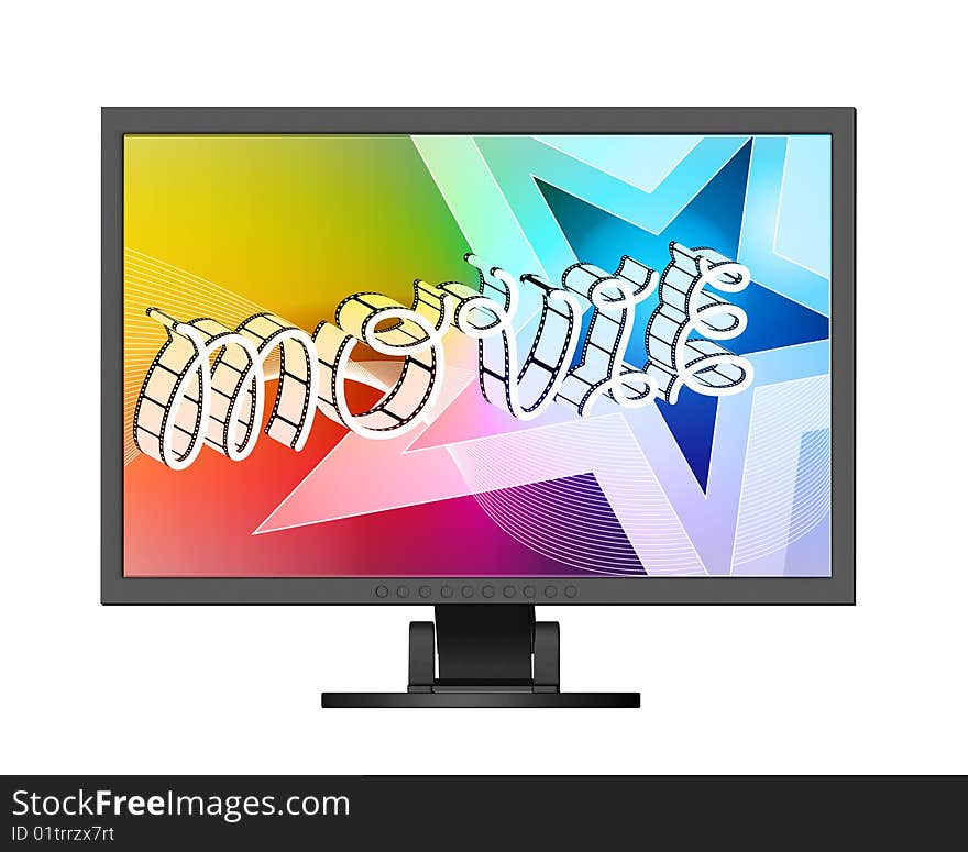 3D Monitor With Color Illustration