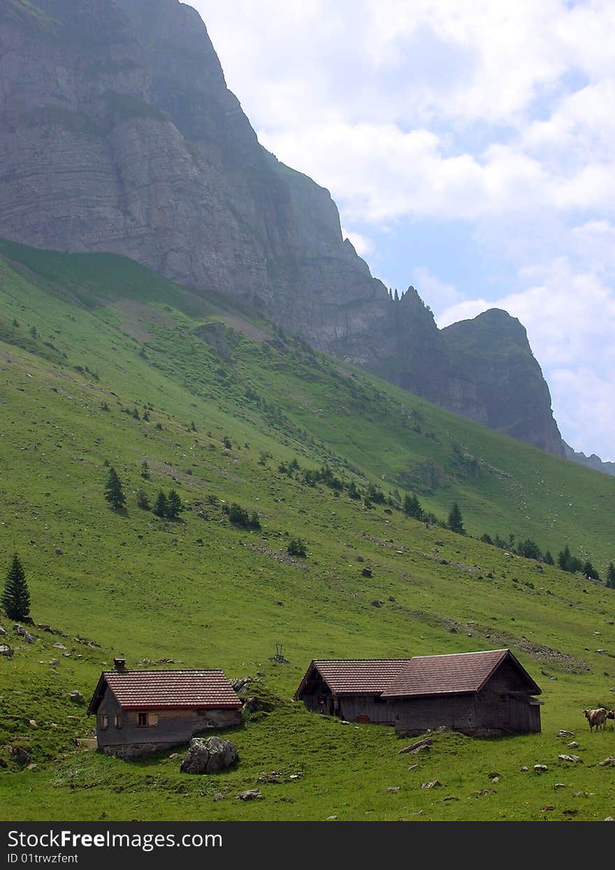 This is a shot of a Swiss mountain where the fog has dropped.  The location near Appenzell, Switzerland in the northeast of the country. This is a shot of a Swiss mountain where the fog has dropped.  The location near Appenzell, Switzerland in the northeast of the country.