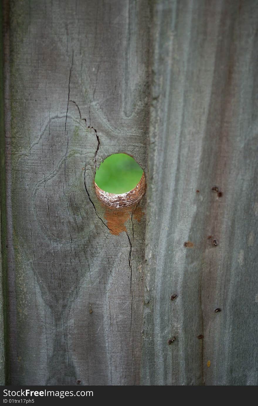 Hole in the fence no peeking