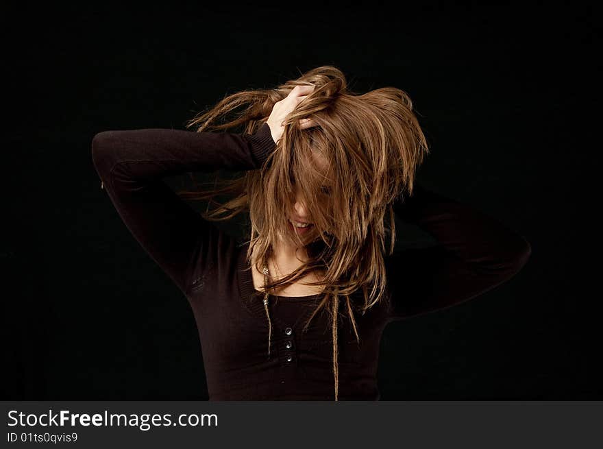 Young Female Flicking Hair