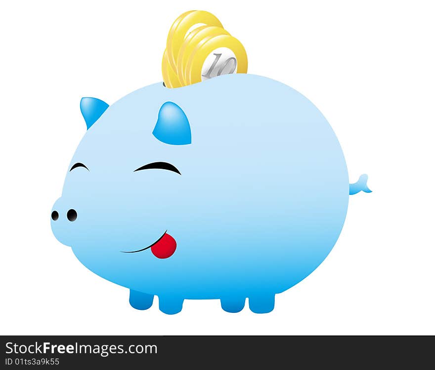 Blue Piggy Bank