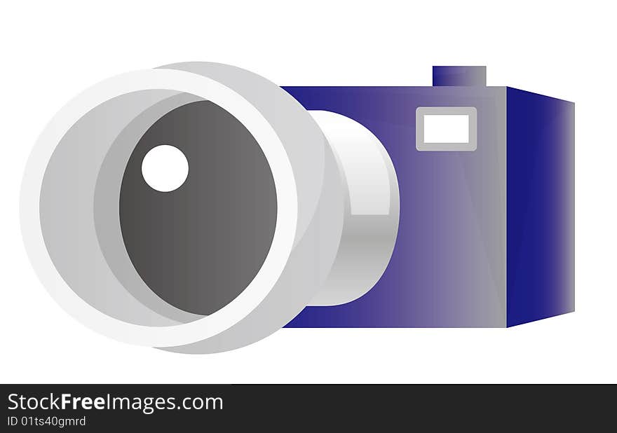 Illustration drawing of camera isolated over white backgrouhnd