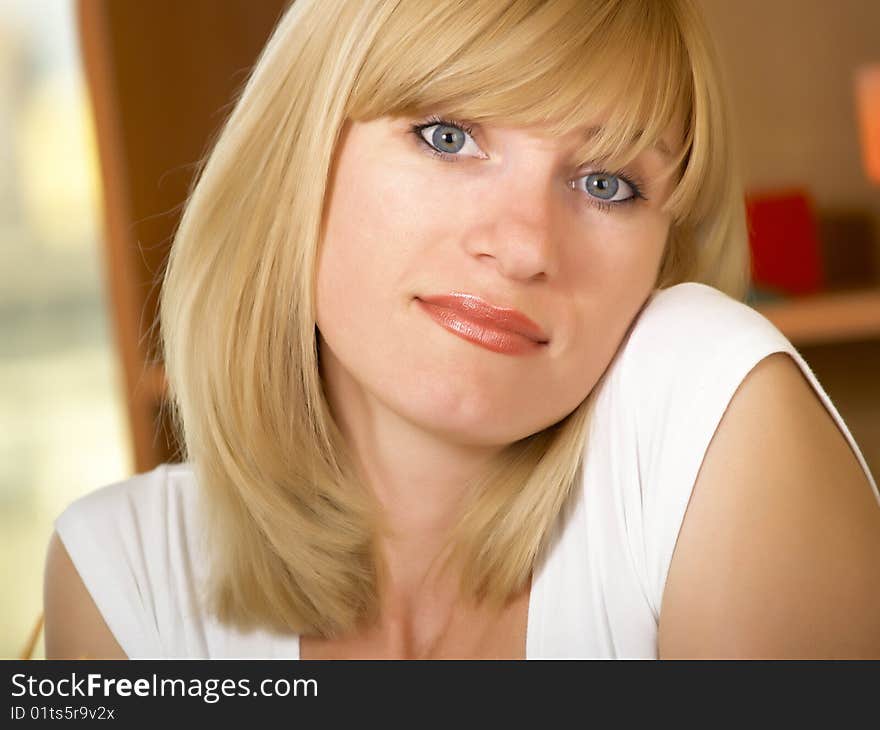 Portrait of close up surprised girl on a background. Portrait of close up surprised girl on a background