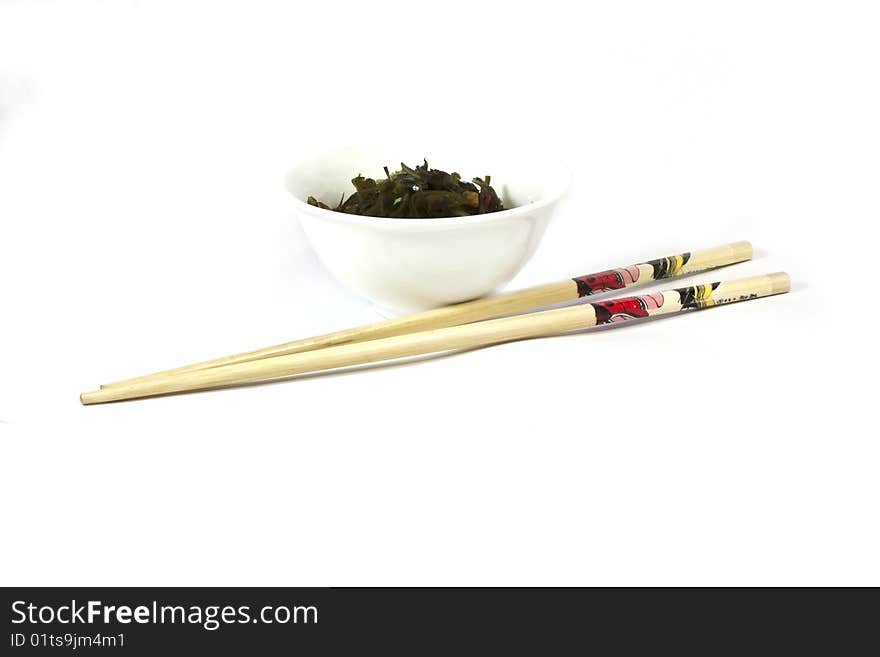 Set of Japan food on white background