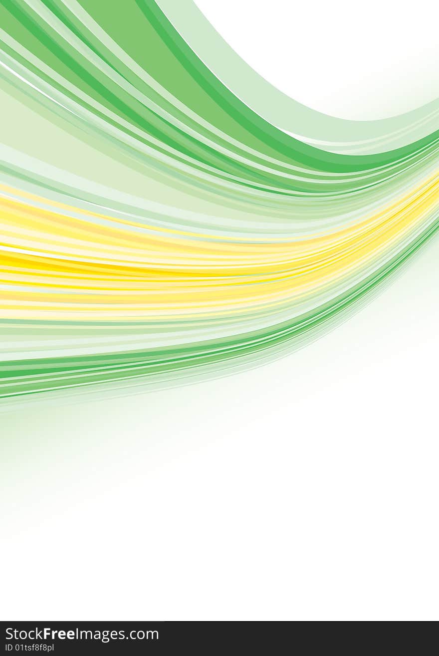 Abstract green and yellow wave