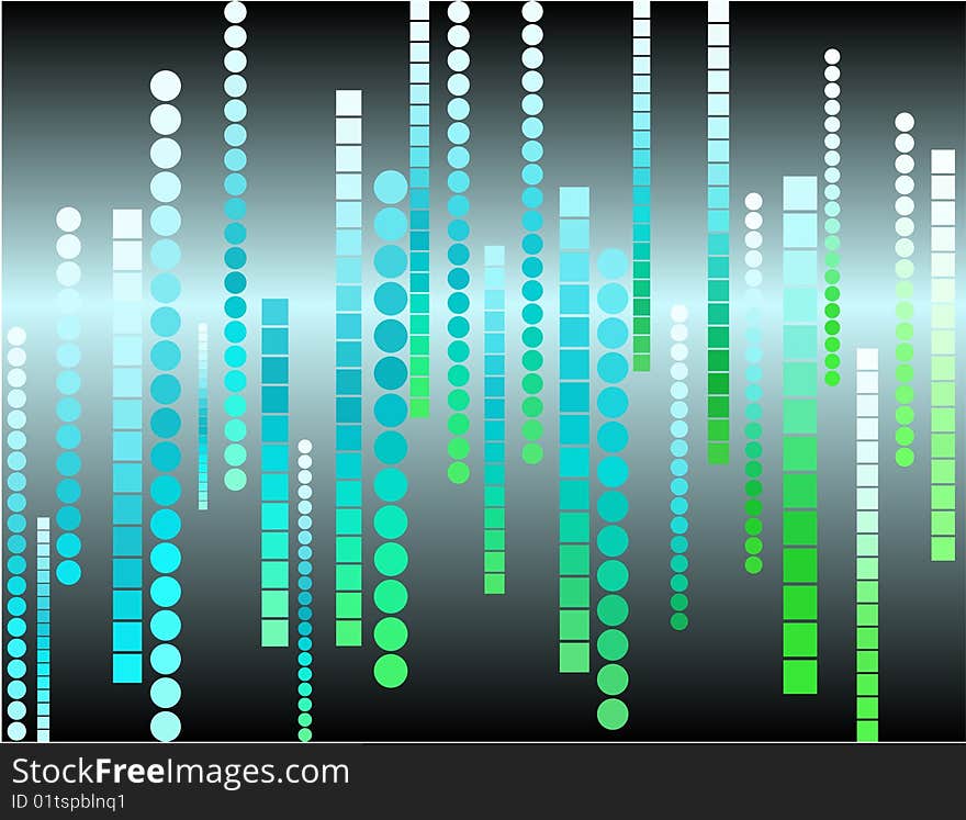 Abstract round pixel points mosaic background, vector illustration