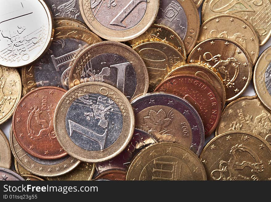 Euro coins background