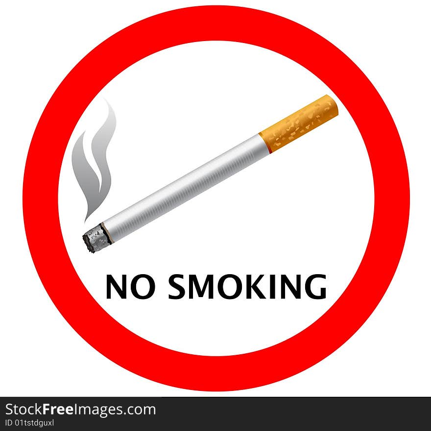 Forbidden smoking sign illustration. Forbidden smoking sign illustration