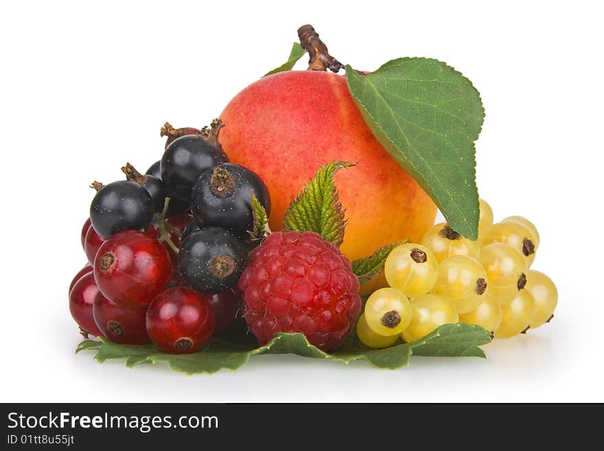 Fresh colorful fruits on white. Fresh colorful fruits on white.