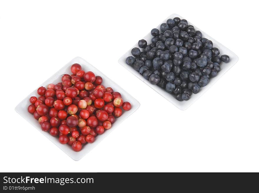 Bilberries and cranberries