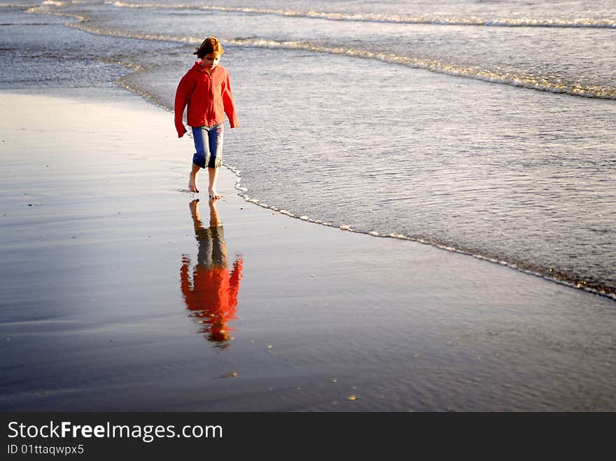 Young Girl on Beach