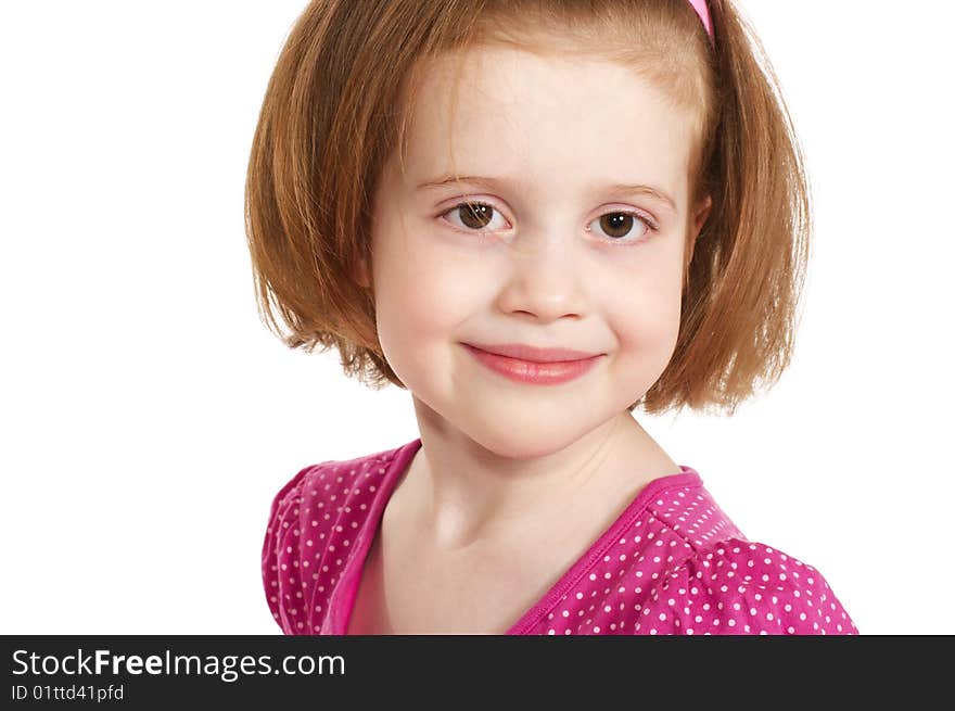 Laughing redhaired girl on white background. Laughing redhaired girl on white background