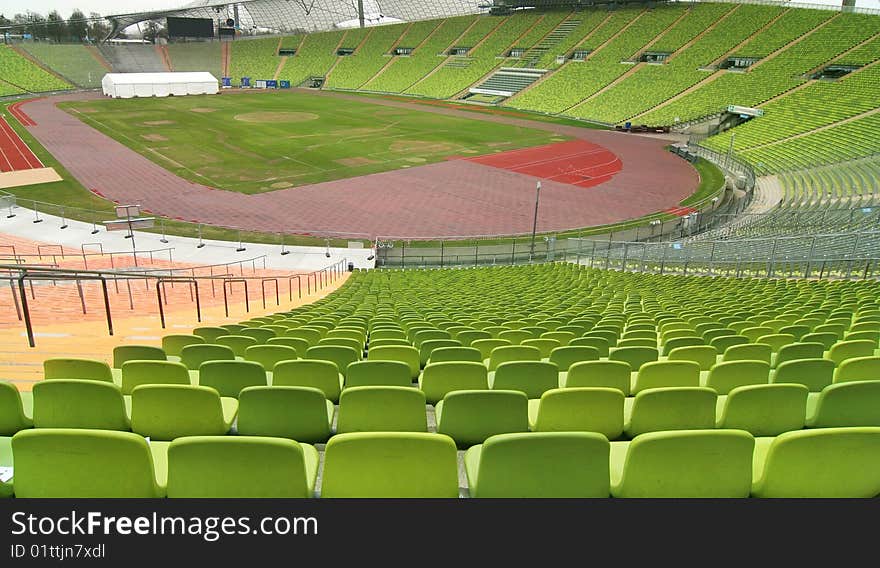 Panoramic view of an empty stadium.