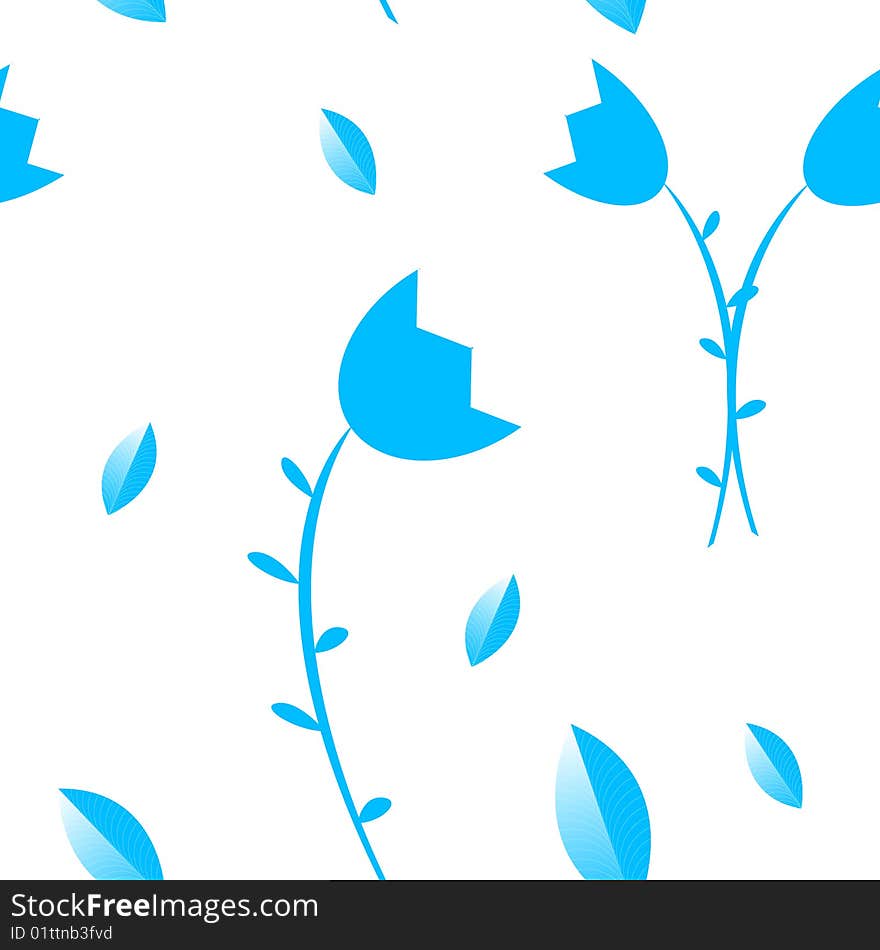 Simple seamless blue flower pattern. Simple seamless blue flower pattern