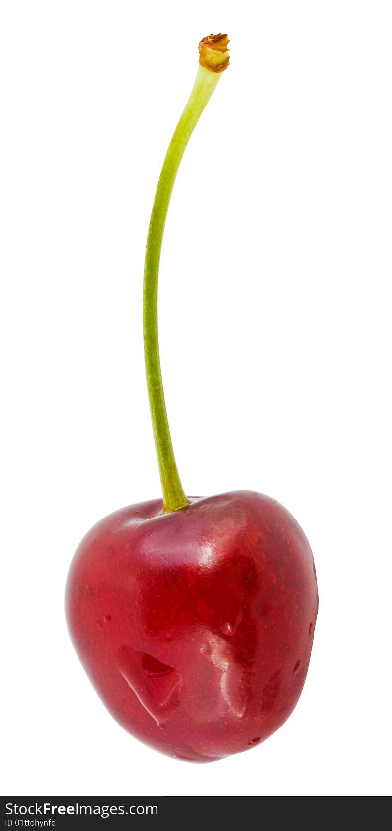 Fresh cherries from clipping a patch on a white background