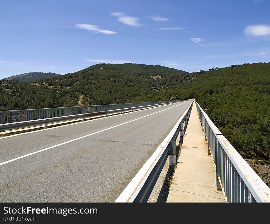 Mountain Road over the Cofio River in Madrid