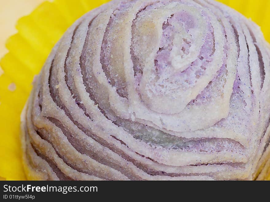 Close capture on home made crispy yam puff. Close capture on home made crispy yam puff