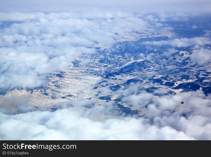 Snow covered mountains