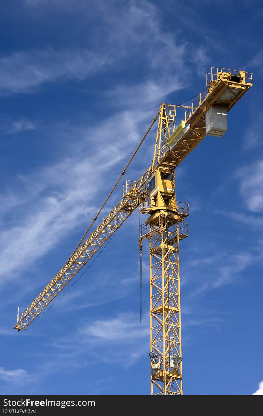 Yellow mobile crane