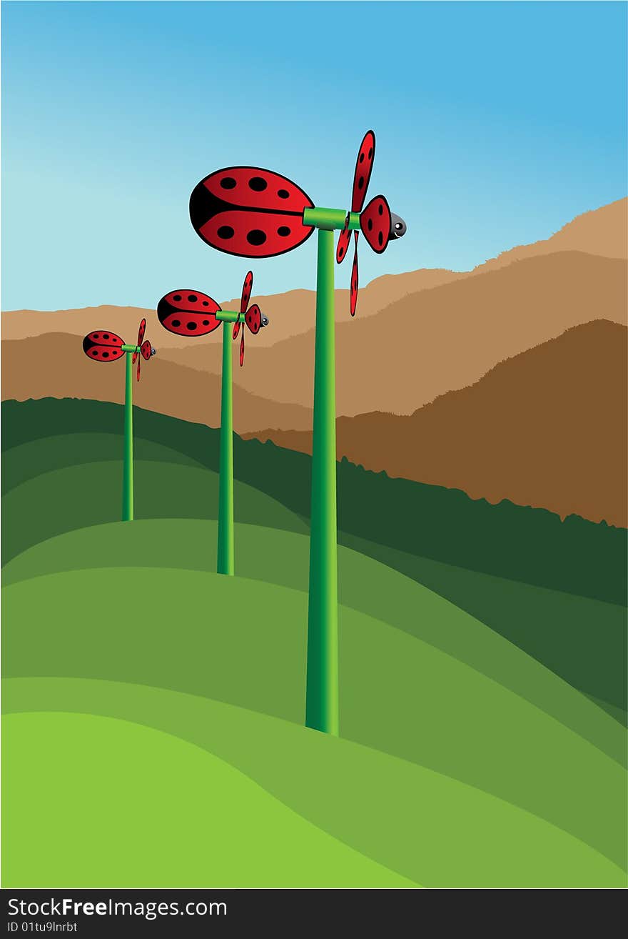 Ladybug windmill