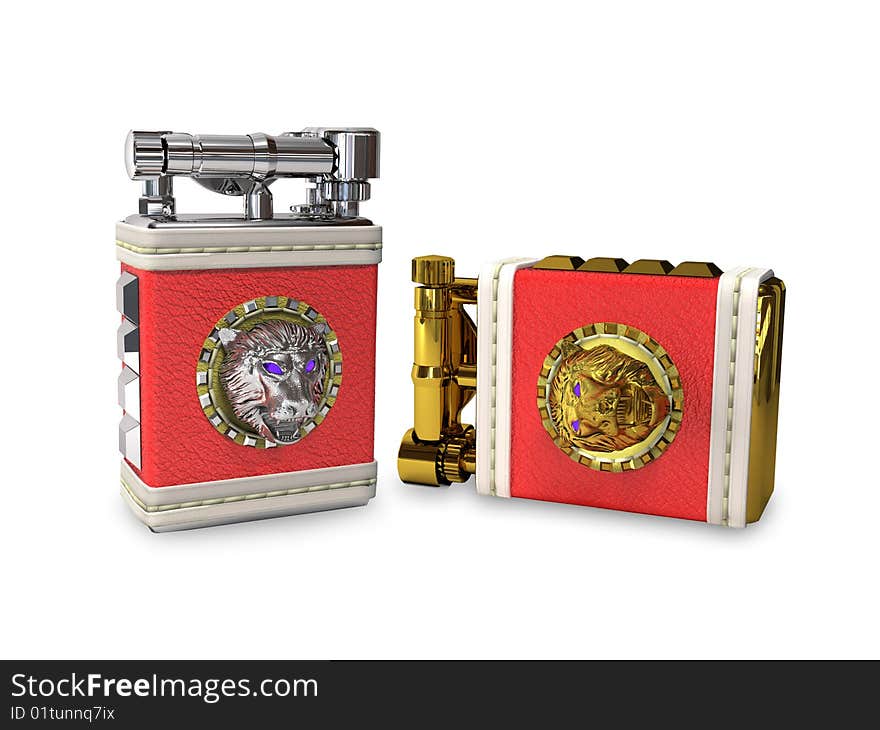 Two exclusive lighters one is silver and other golden