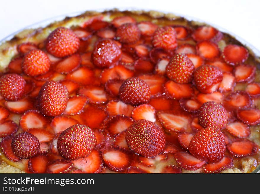 Strawberry pie with fresh strawberries