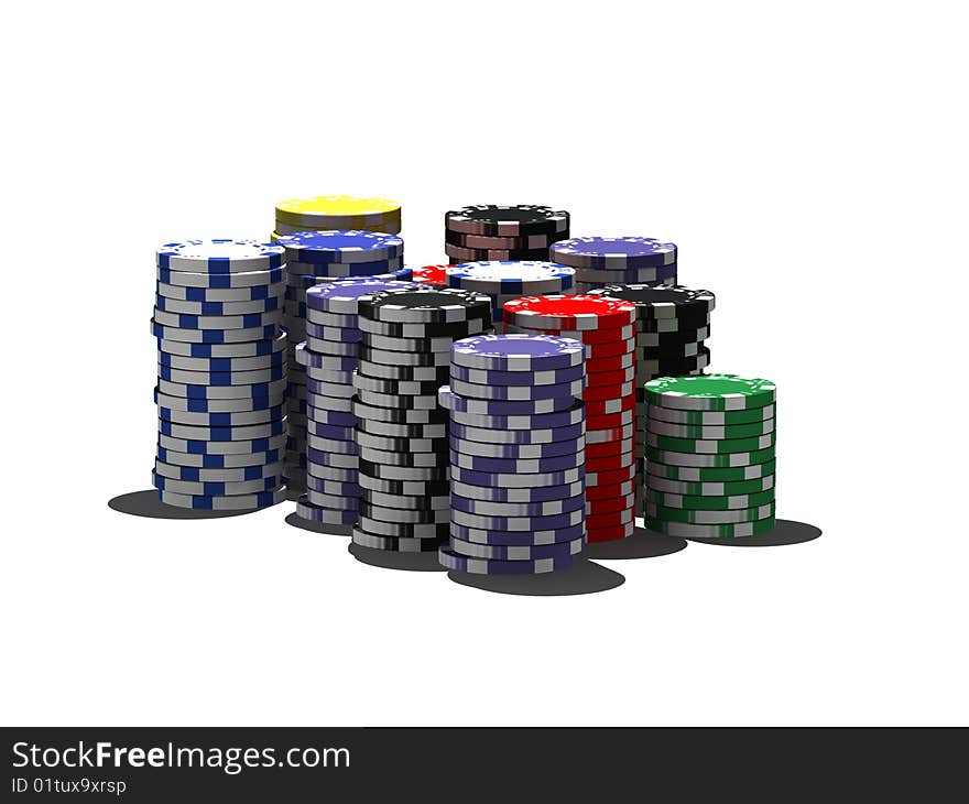 Isolated poker chips