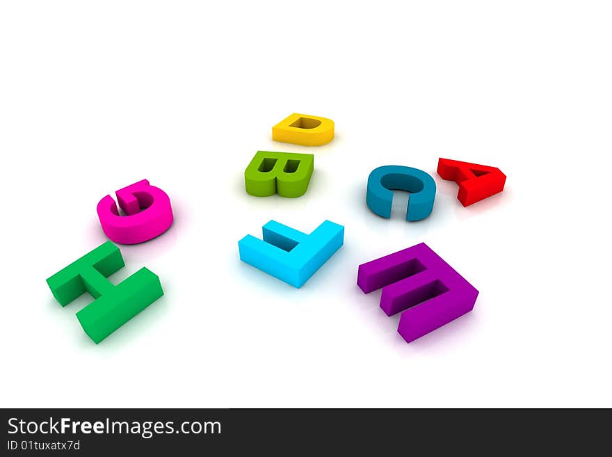 Plastic toy letters - isolated on white