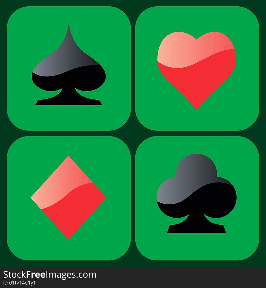 Vector illustration of four aces